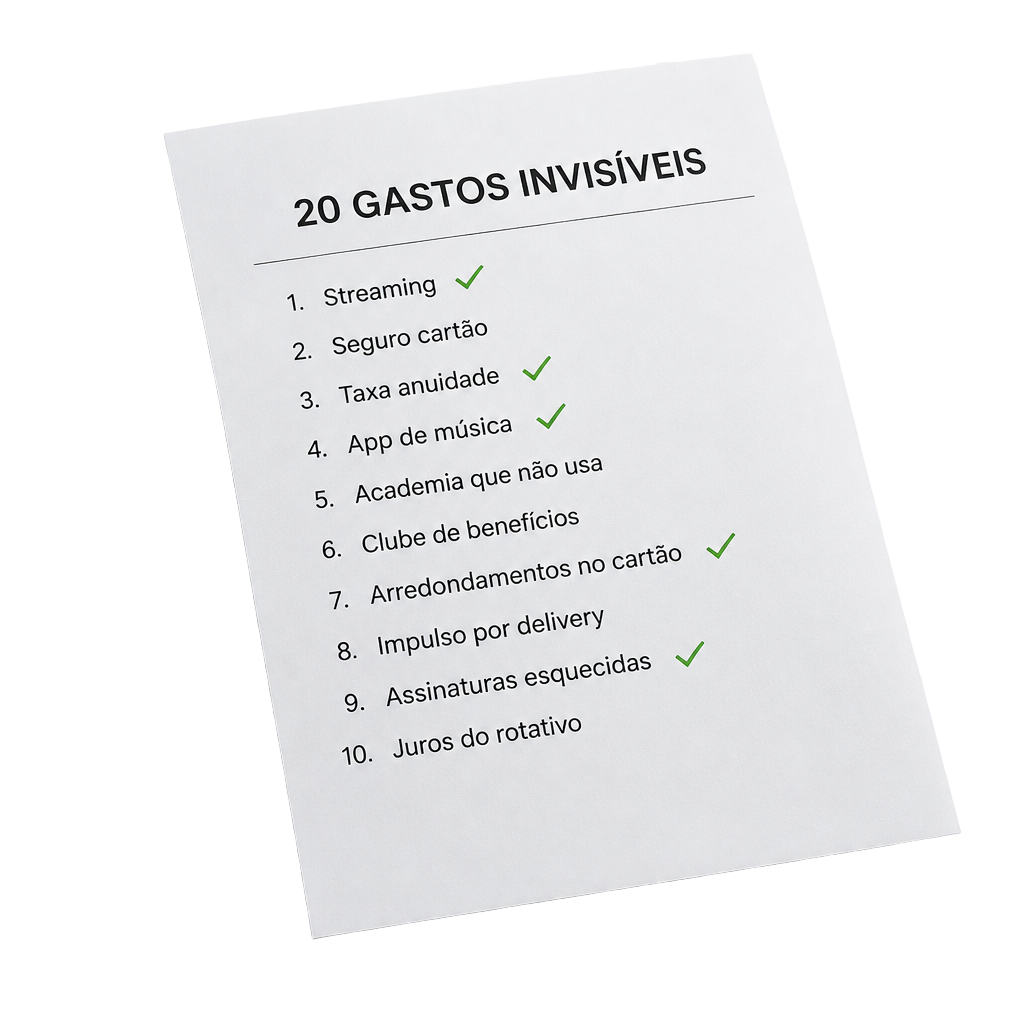 Lista dos 20 Gastos Invisíveis Mais Comuns